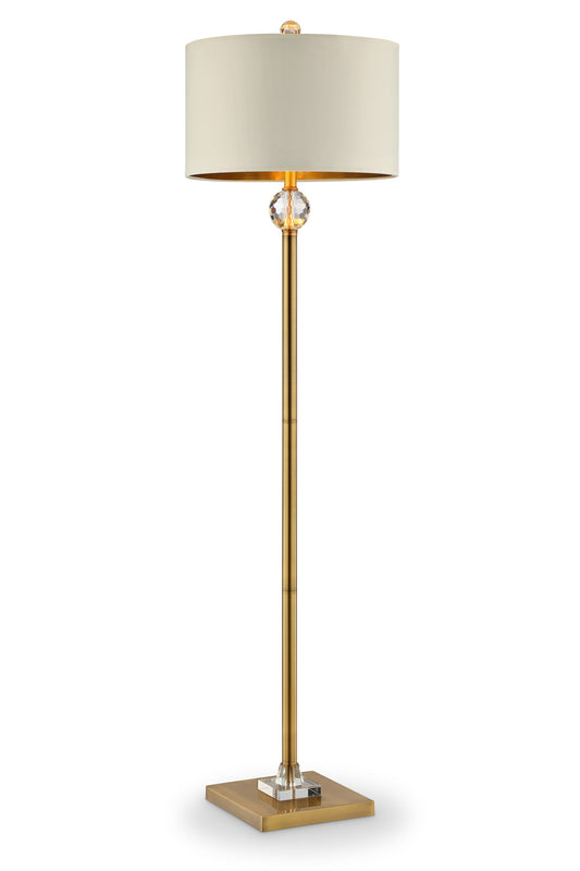 Gold Column Floor Lamp w/ Off-Shade