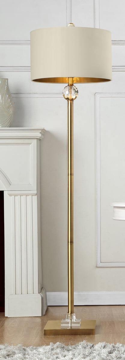 Gold Column Floor Lamp w/ Off-Shade