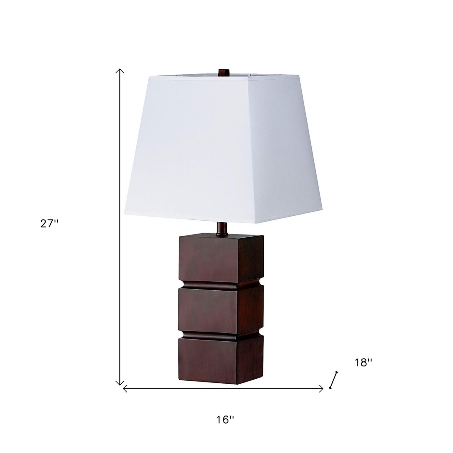 Brown Bedside Table Lamp w/ Shade