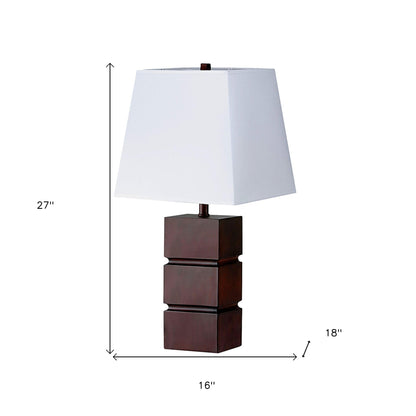 Brown Bedside Table Lamp w/ Shade