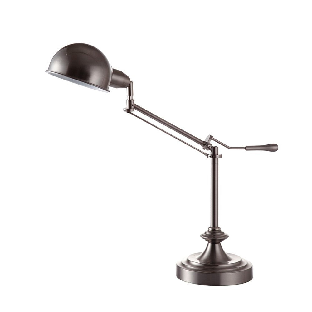 Silver Swing Arm Table Lamp