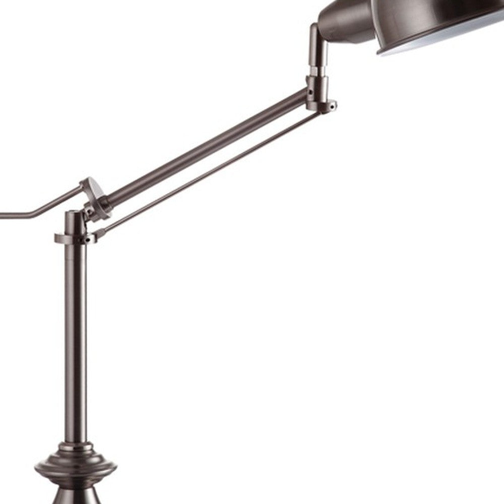 Silver Swing Arm Table Lamp
