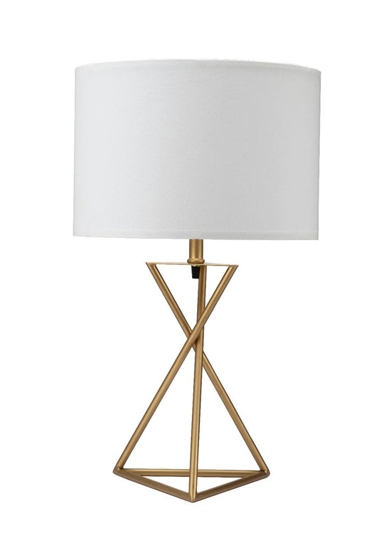 Contemporary Gold Geo Table Lamp w/ Shade