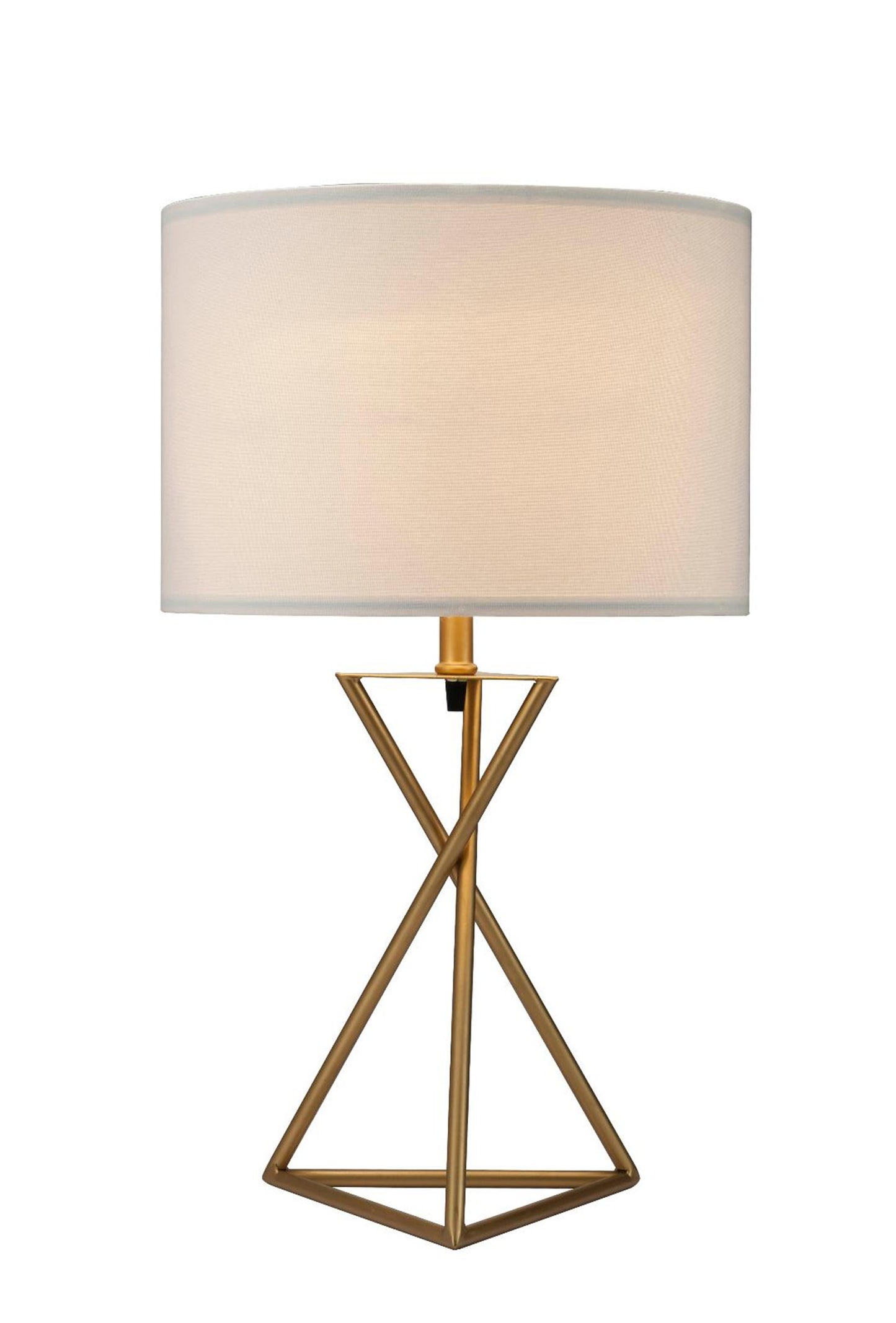 Contemporary Gold Geo Table Lamp w/ Shade