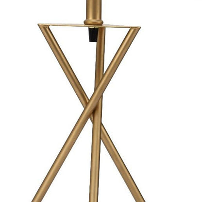 Contemporary Gold Geo Table Lamp w/ Shade