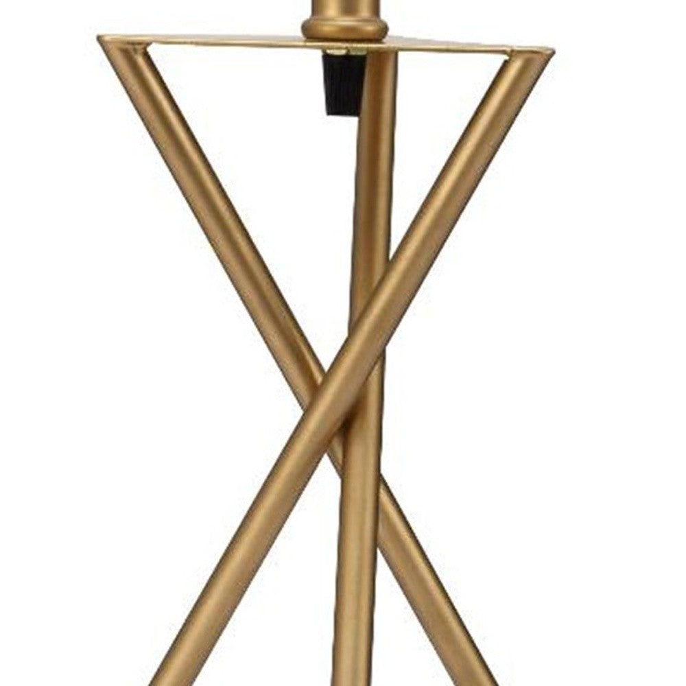 Contemporary Gold Geo Table Lamp w/ Shade