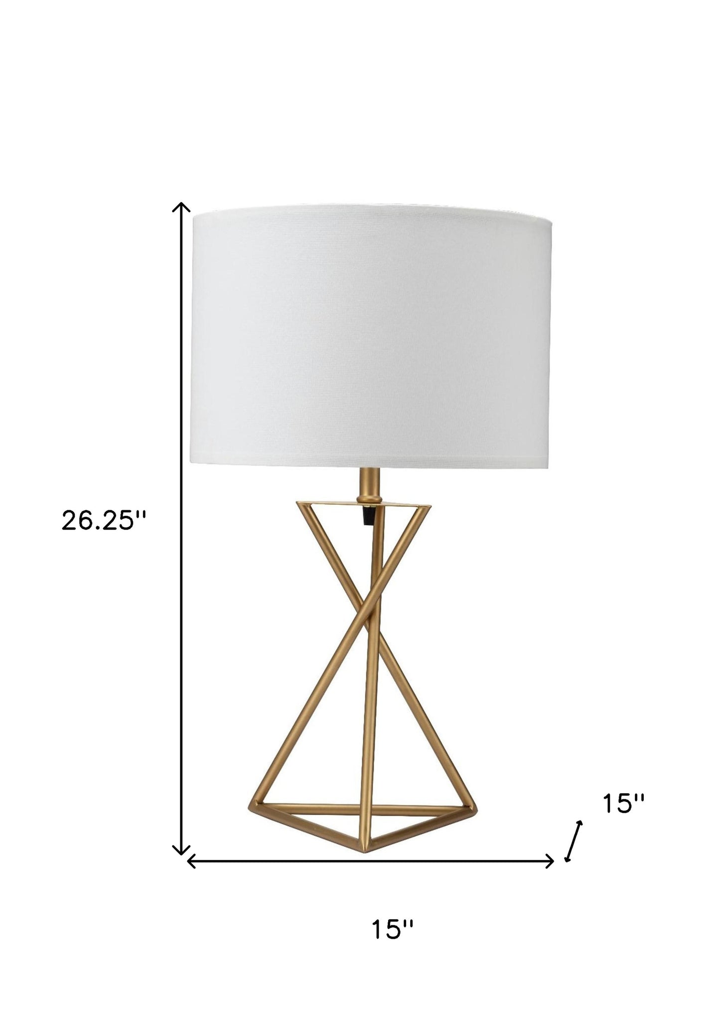 Contemporary Gold Geo Table Lamp w/ Shade