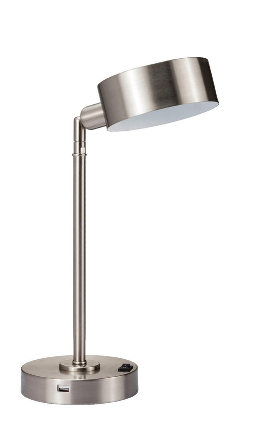 Silver Bedside Table Lamp w/ Silver Shade