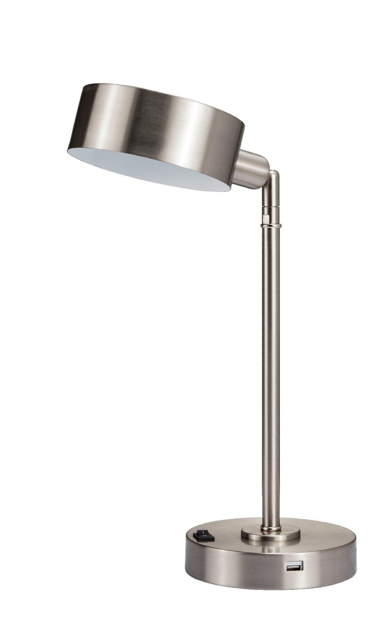 Silver Bedside Table Lamp w/ Silver Shade