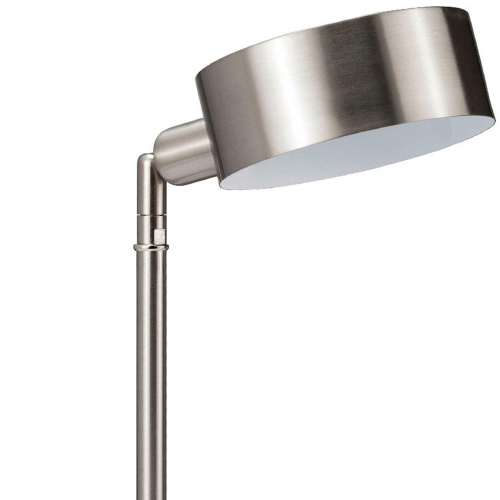 Silver Bedside Table Lamp w/ Silver Shade