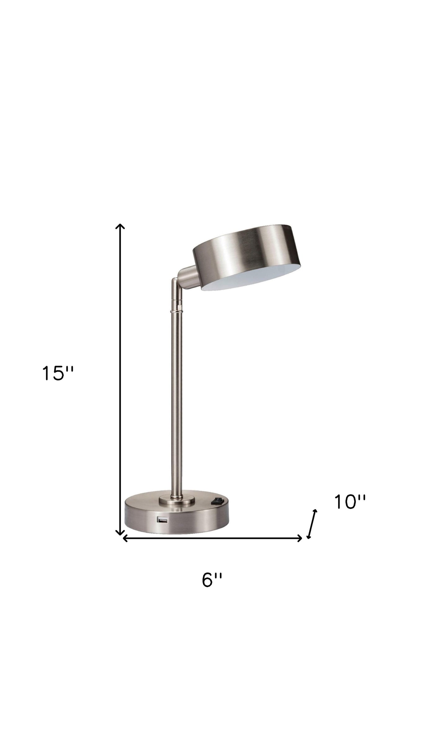 Silver Bedside Table Lamp w/ Silver Shade