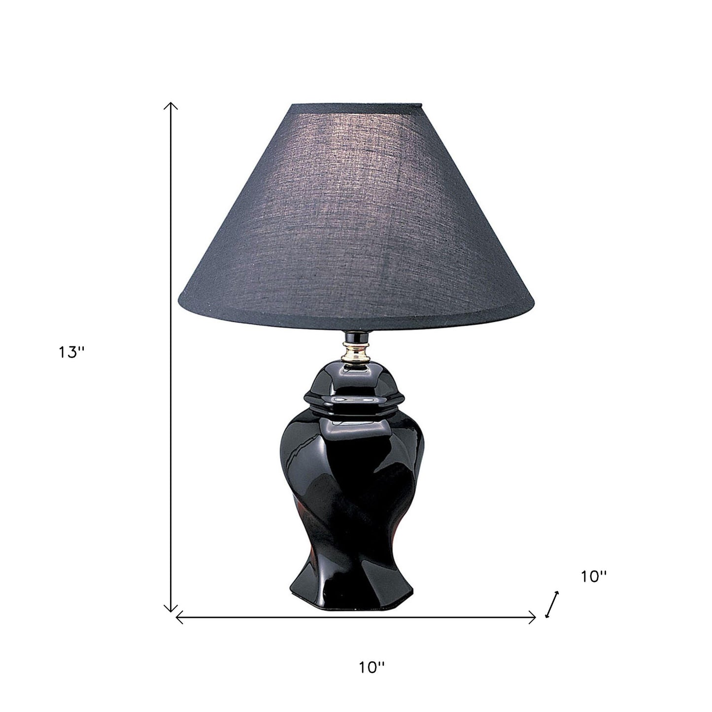 Black Bedside Table Lamp w/ Shade