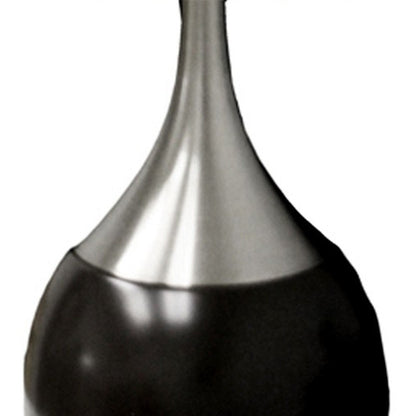 Black & Silver Gourd Table Lamp w/ White Tapered Shade