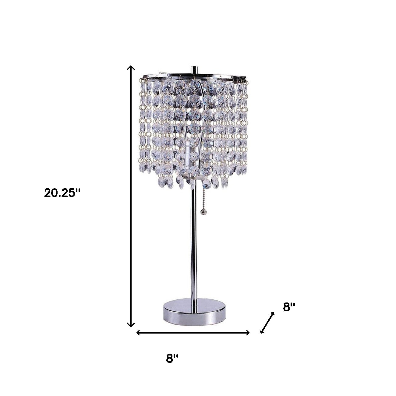 Silver Bedside Table Lamp w/ Shade