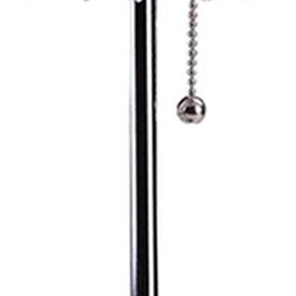 Silver Bedside Table Lamp w/ Shade