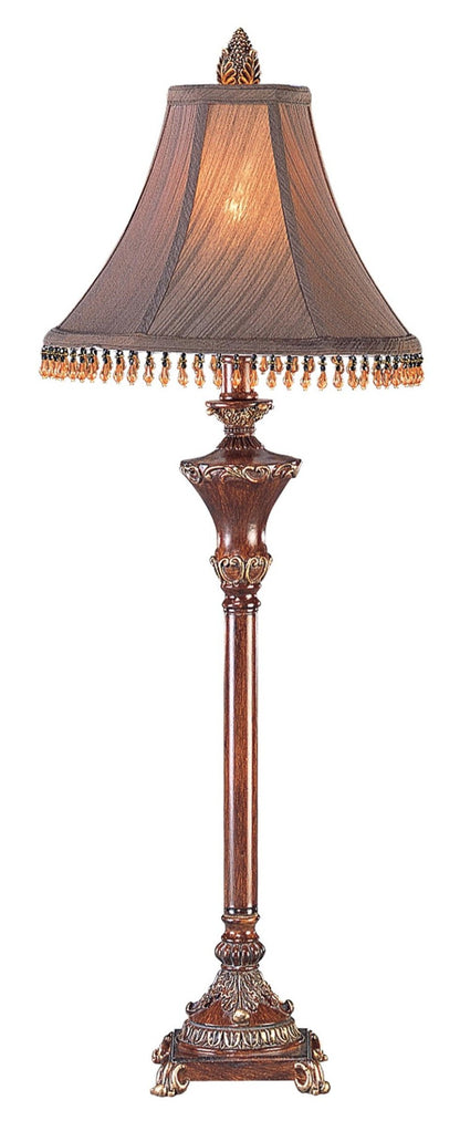 Bronze Polyresin Table Lamp w/ Shade w/ Hanging Beads