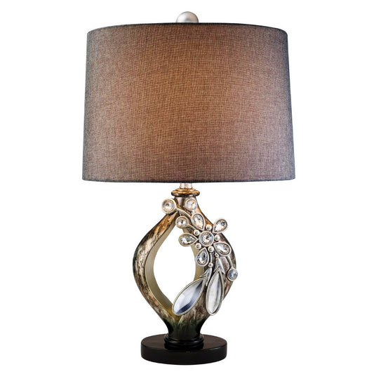 Brown & Gold Faux Crystal Glam Accent Table Lamp