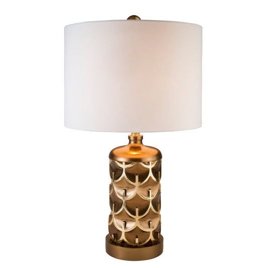 Magestic Brown & Gold Geo Table Lamp