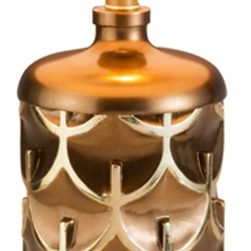 Magestic Brown & Gold Geo Table Lamp