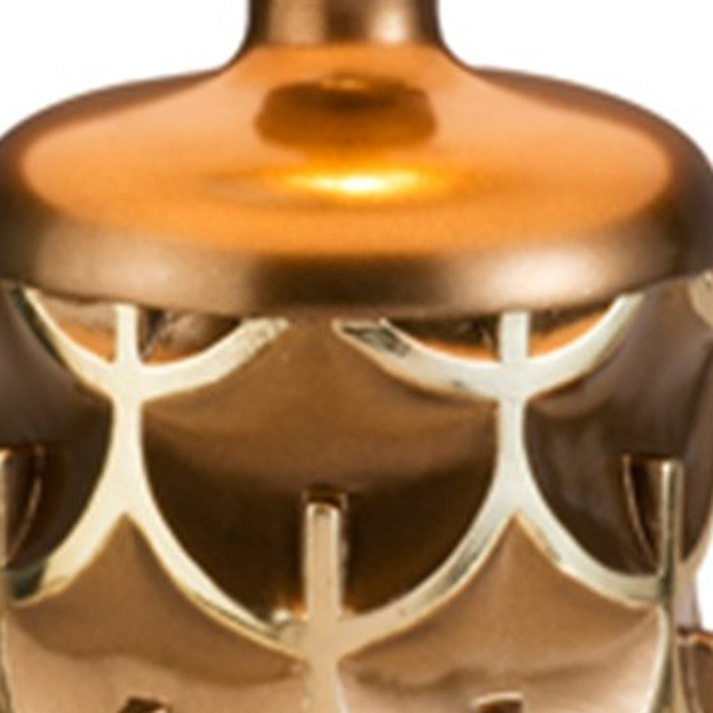 Magestic Brown & Gold Geo Table Lamp