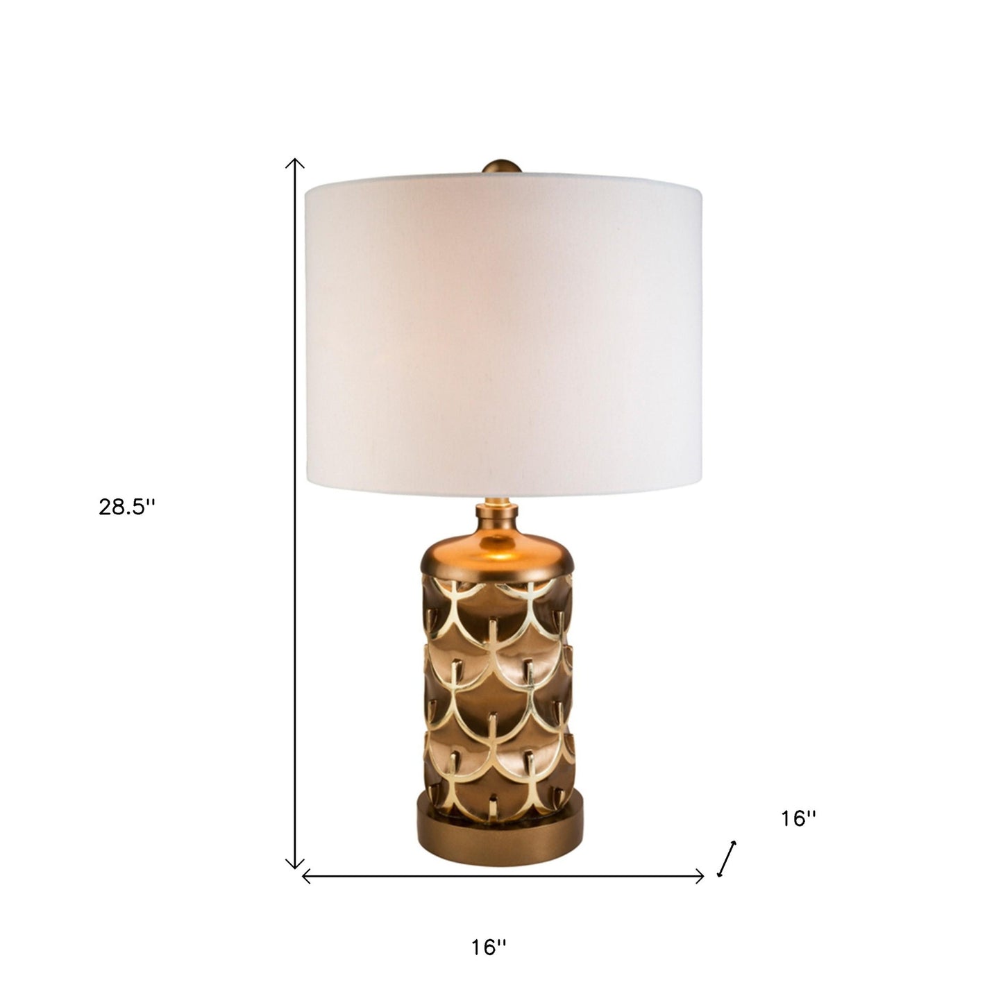 Magestic Brown & Gold Geo Table Lamp