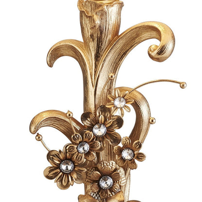 Golden Scroll & Faux Crystal Bling Table Lamp