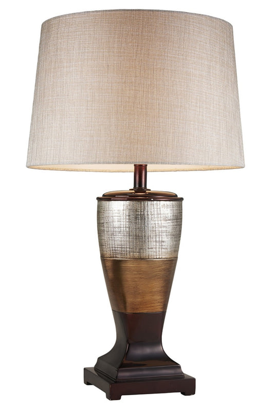 Exotic Brown & Gold Wide Stripe Table Lamp