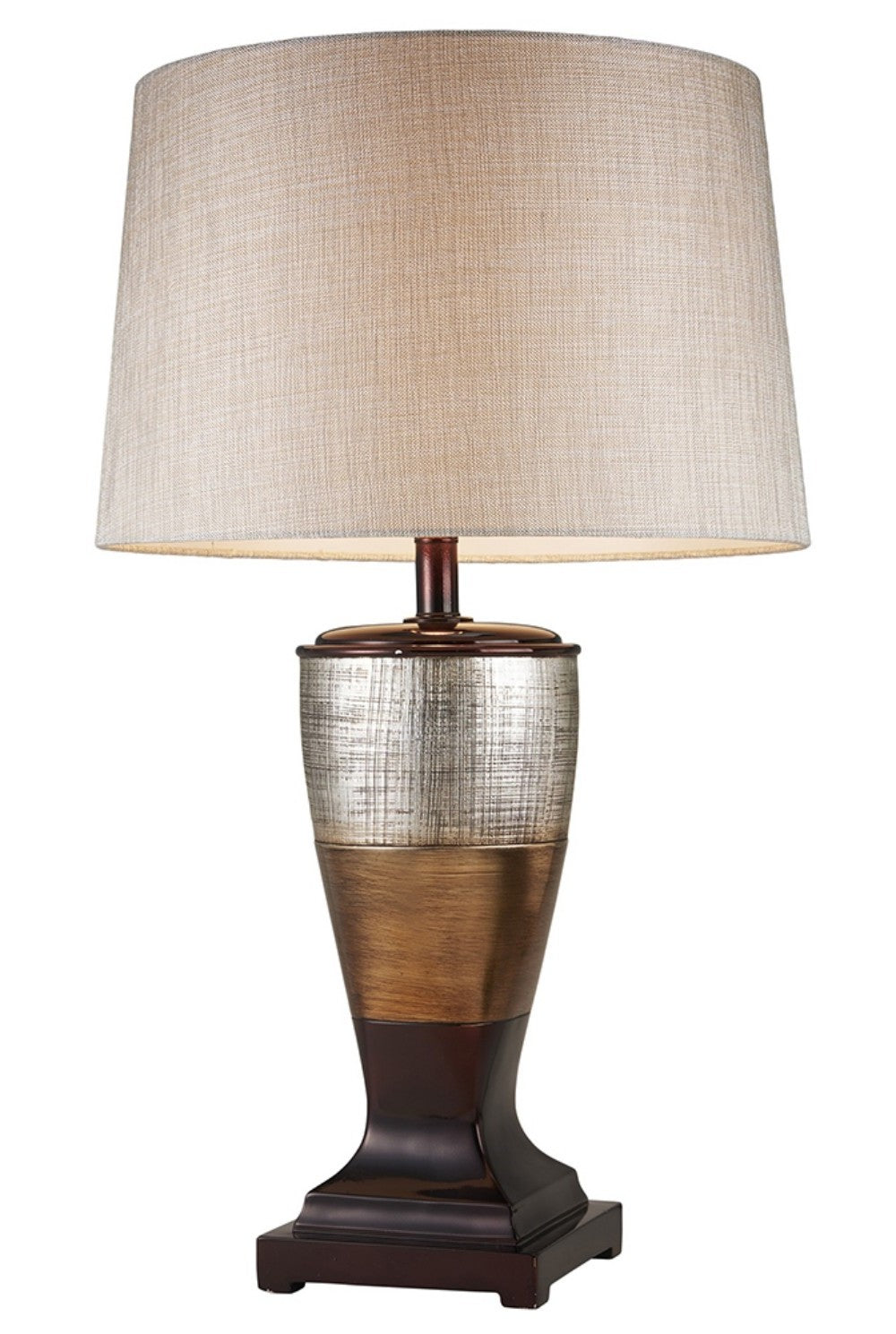 Exotic Brown & Gold Wide Stripe Table Lamp