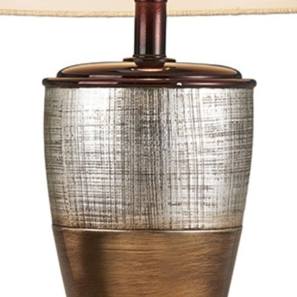 Exotic Brown & Gold Wide Stripe Table Lamp