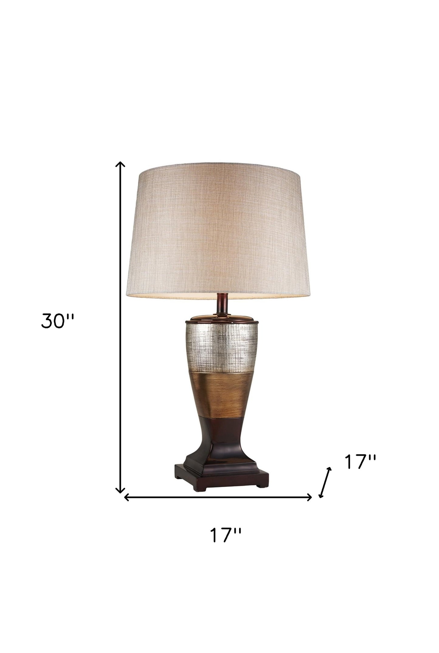 Exotic Brown & Gold Wide Stripe Table Lamp