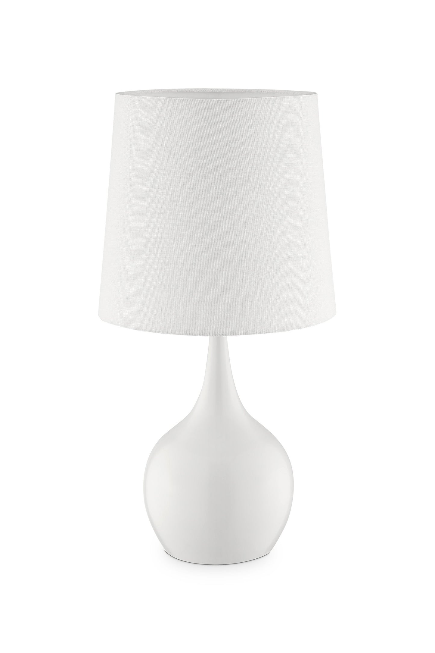 White Bedside Table Lamp w/ Off-Shade