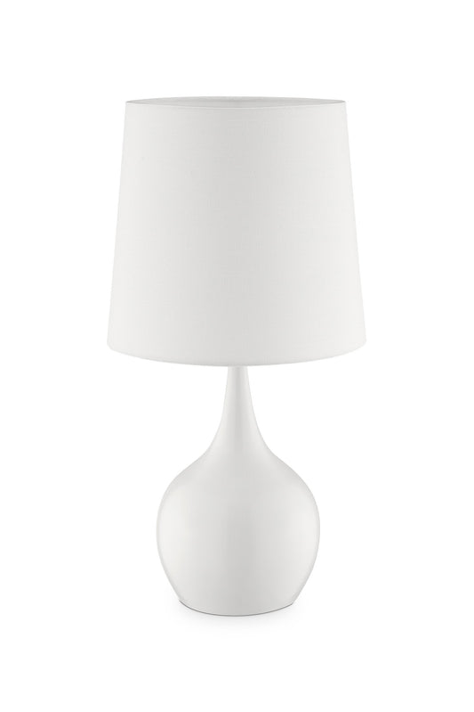 White Bedside Table Lamp w/ Off-Shade
