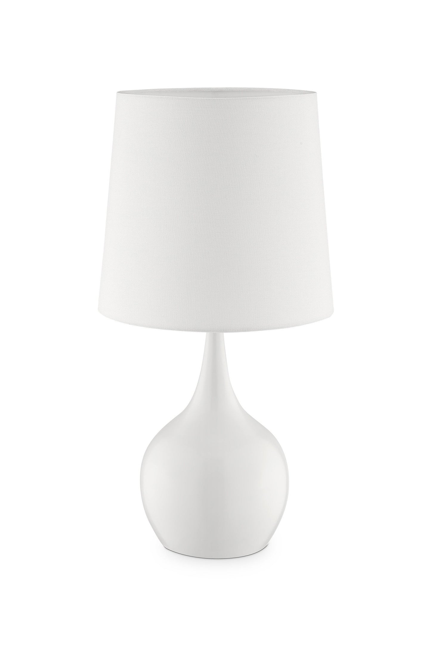 White Bedside Table Lamp w/ Off-Shade