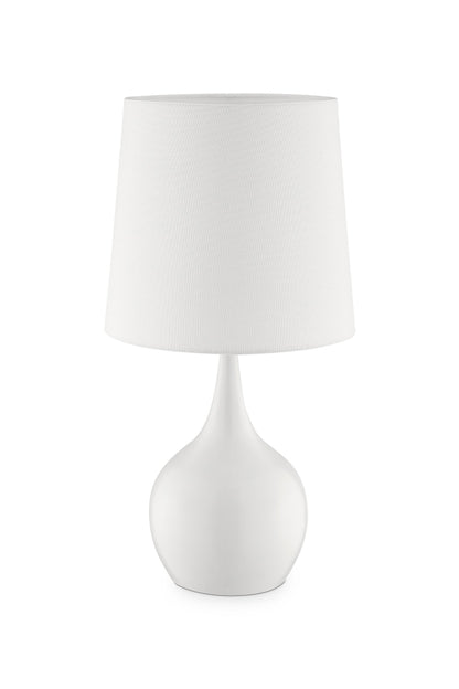 White Bedside Table Lamp w/ Off-Shade