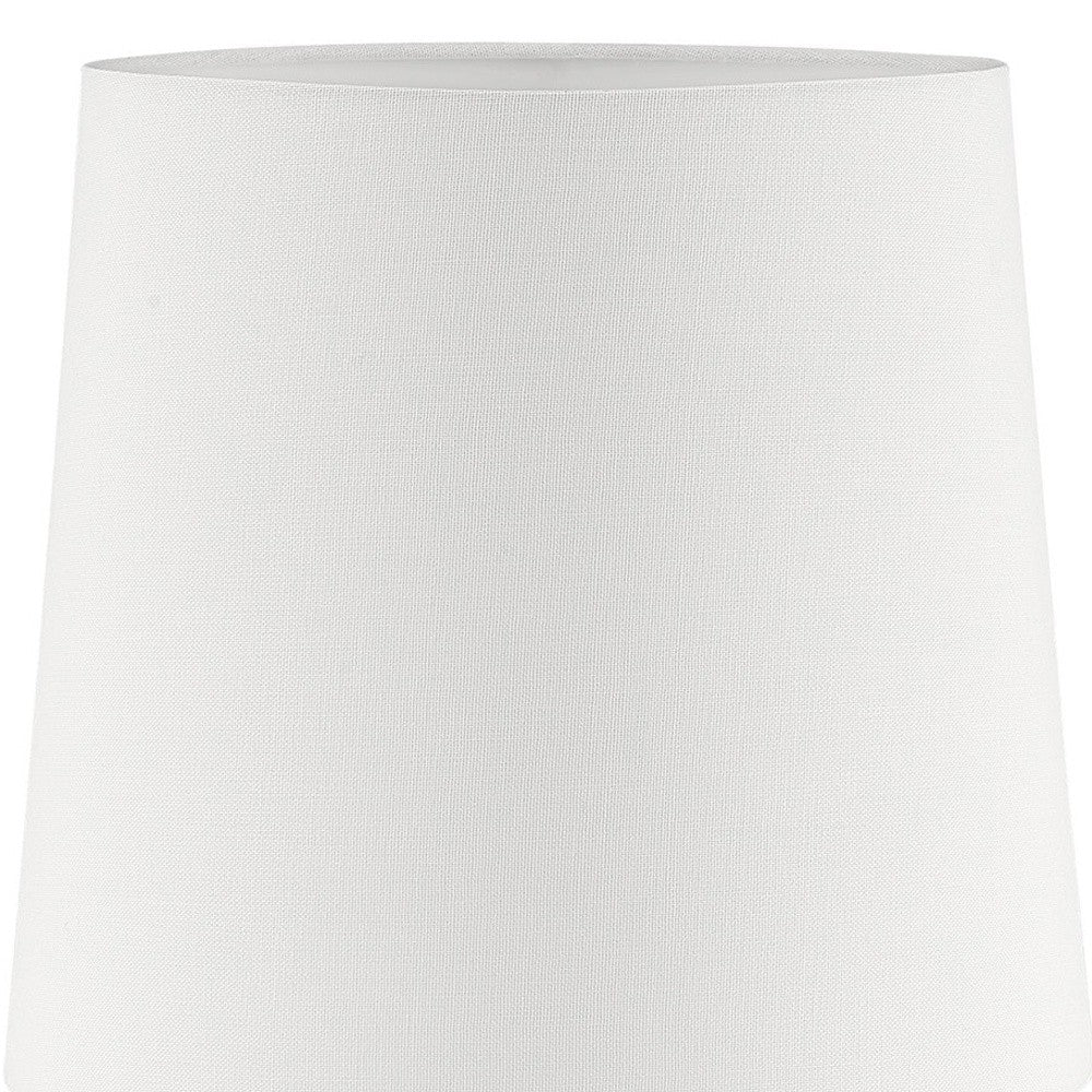 White Bedside Table Lamp w/ Off-Shade