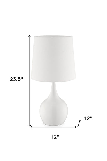 White Bedside Table Lamp w/ Off-Shade