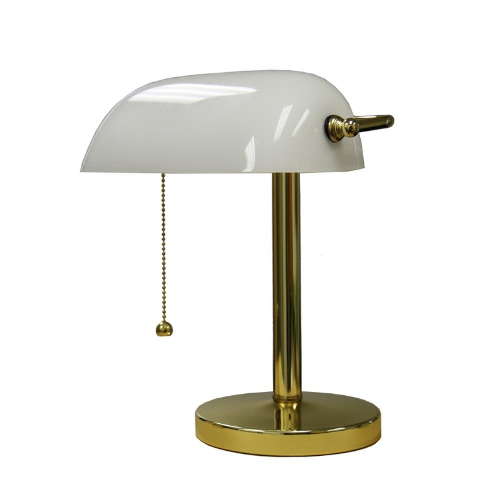 Gold & White Hooded Table Lamp