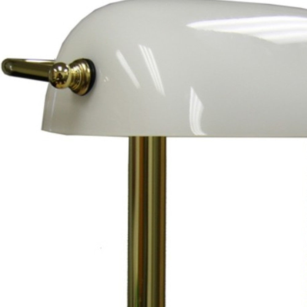 Gold & White Hooded Table Lamp
