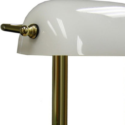 Gold & White Hooded Table Lamp