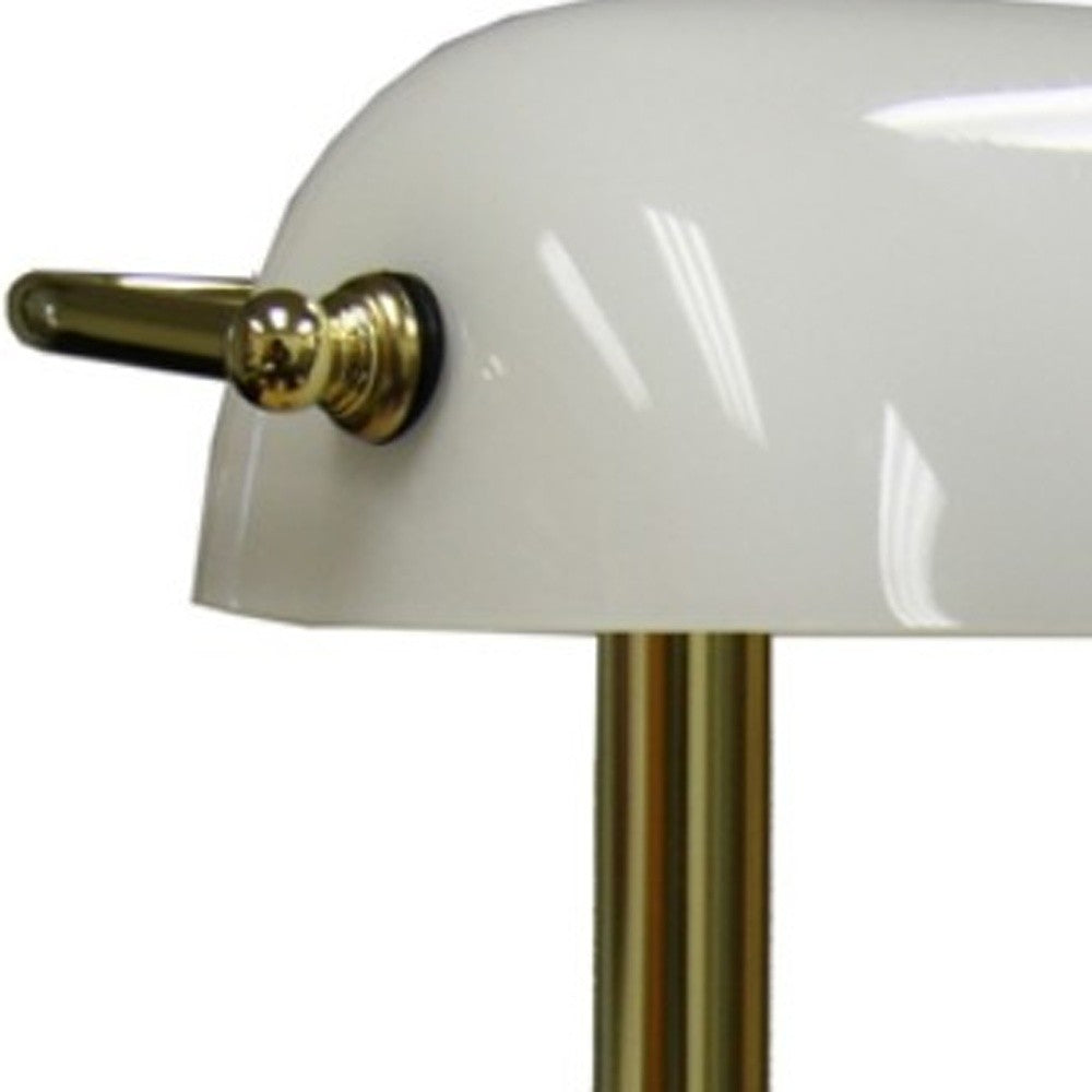 Gold & White Hooded Table Lamp