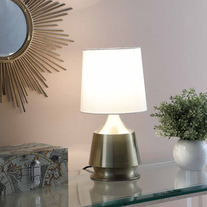 Brass Bedside Table Lamp w/ Shade