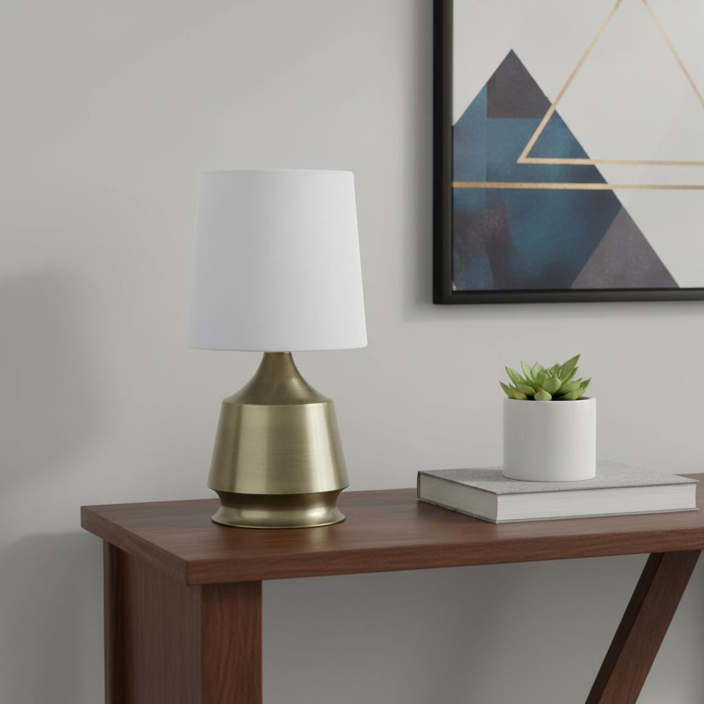 Brass Bedside Table Lamp w/ Shade