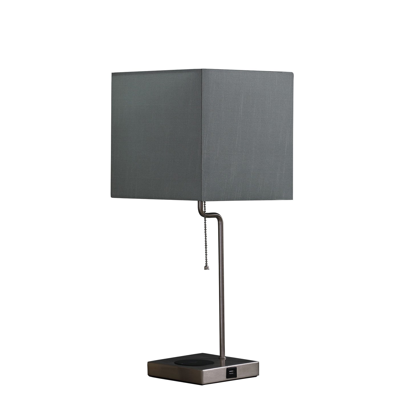 Gray Bedside Table Lamp w/ Gray Shade