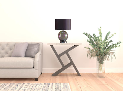 Iridescent Glass Globe Table Lamp w/ Gray Classic Shade