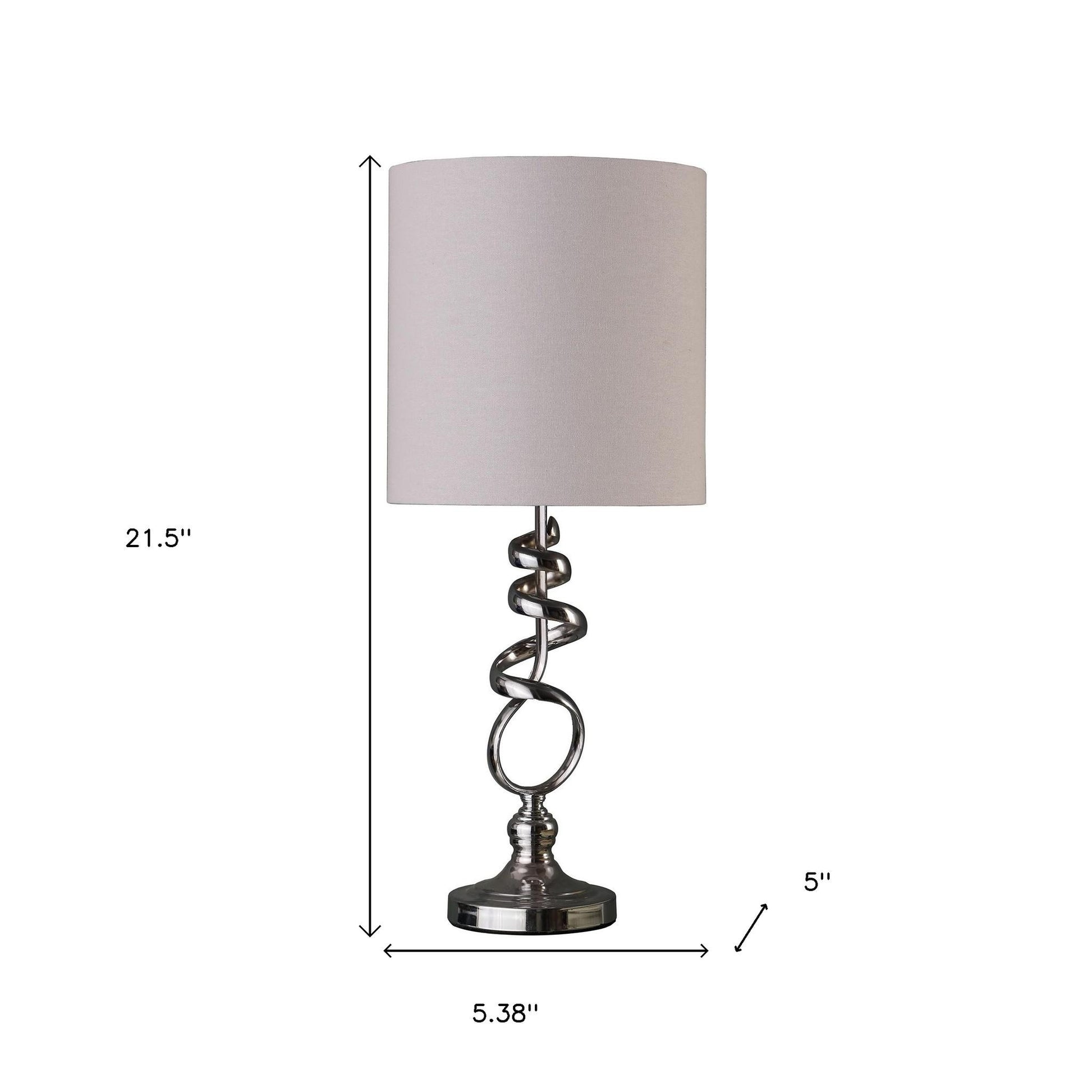 Nickel Bedside Table Lamp w/ Off Shade
