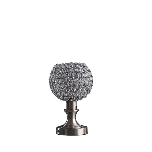 Silver Globe Table Lamp w/ Clear Shade