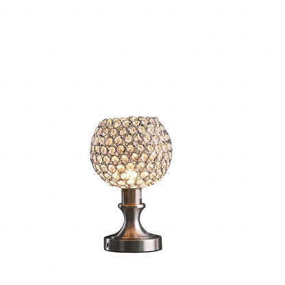 Silver Globe Table Lamp w/ Clear Shade
