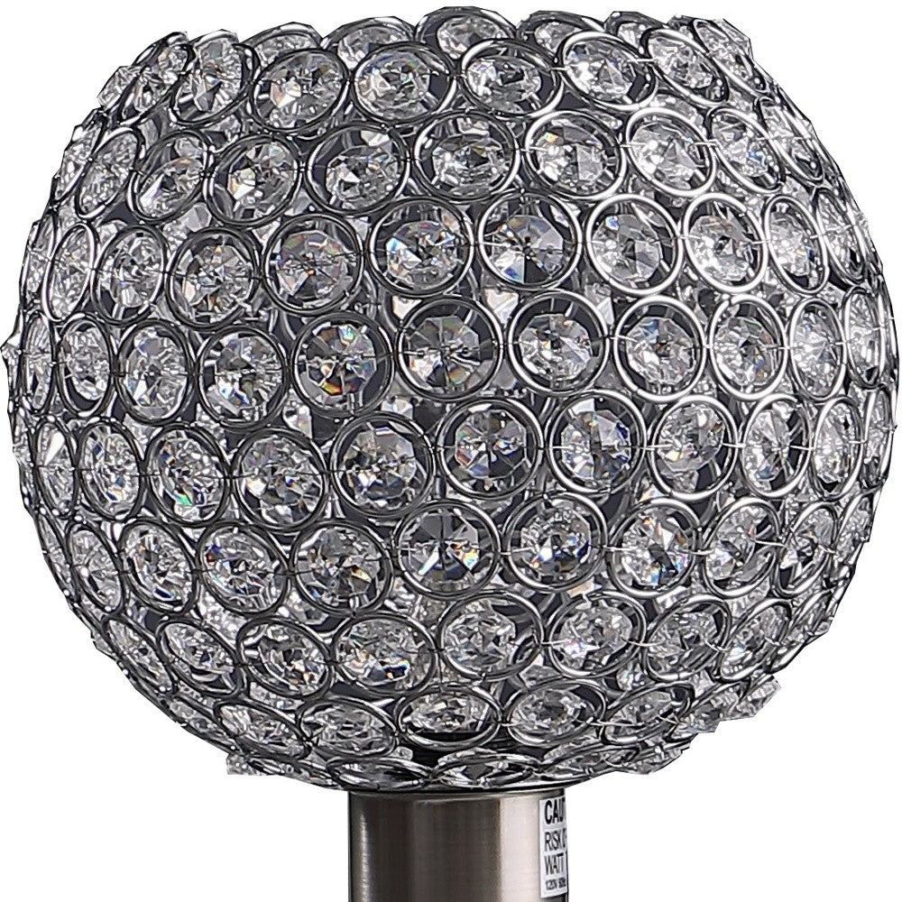 Silver Globe Table Lamp w/ Clear Shade