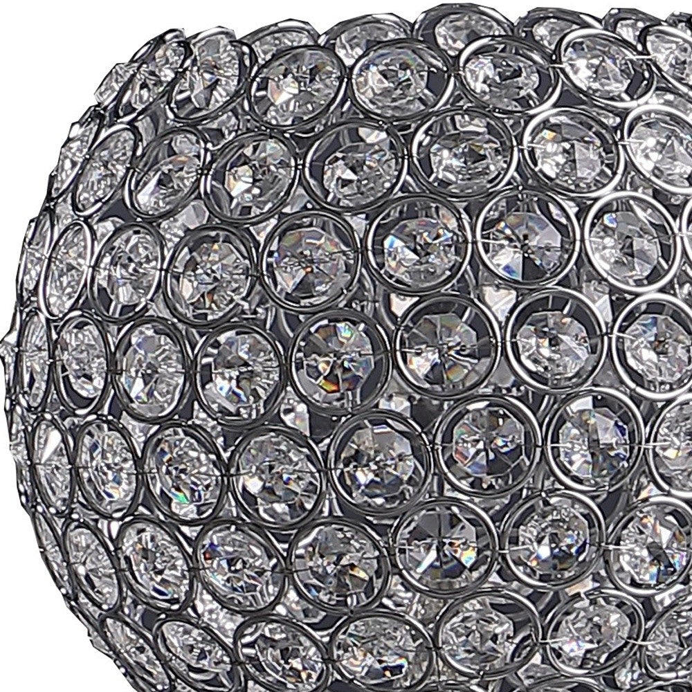 Silver Globe Table Lamp w/ Clear Shade