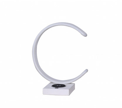 White w/ Wireless Charger Table Lamp